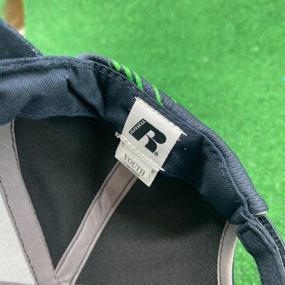 Russell Youth Navy Green Back Strap Round Bill Adjustable Baseball Cap - Picture 2 of 4